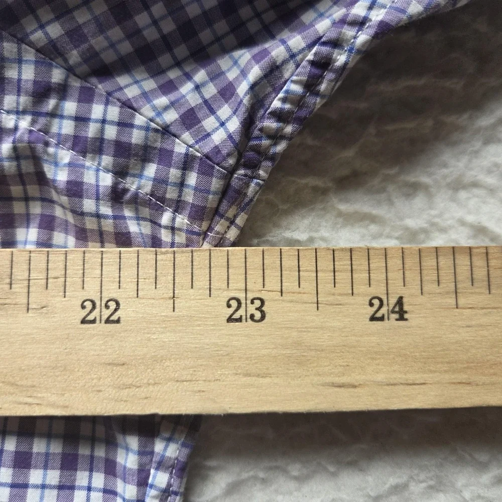 Polo Ralph Lauren Shirt Mens Medium Purple Plaid Long Sleeve Stretch Button-Down